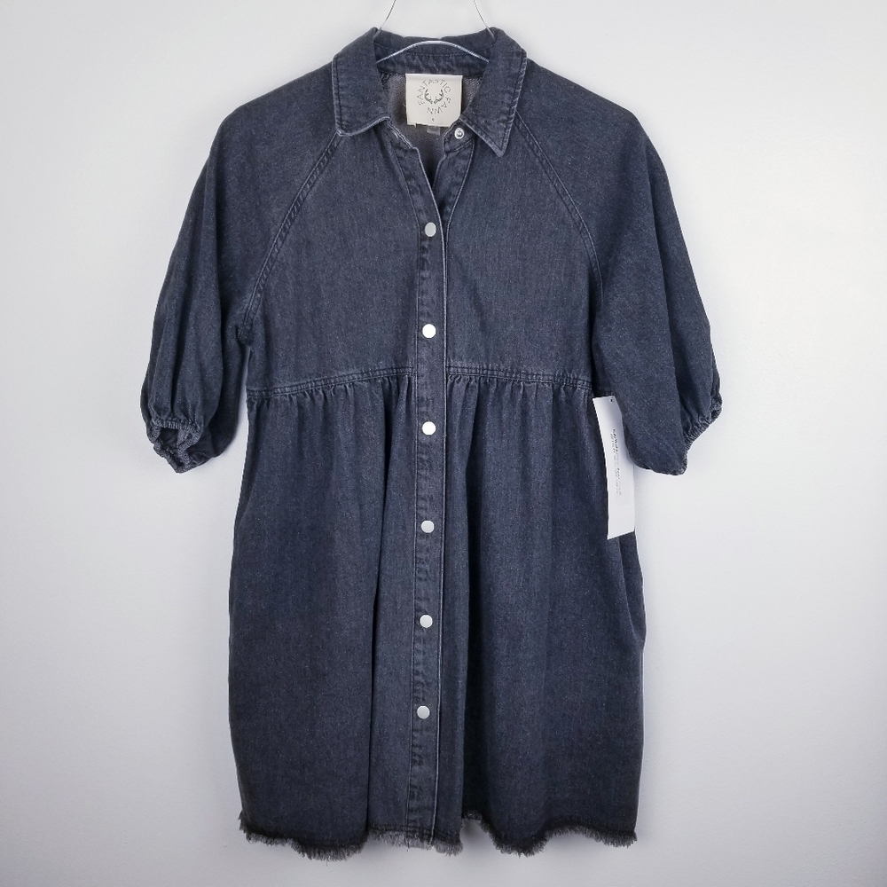 Fantastic Fawn Katy Washed Denim Babydoll Dress NWT